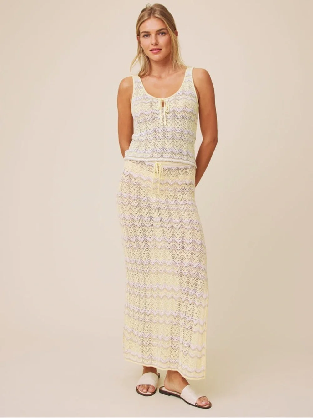 NWT Splendid Eleni Stripe Knit Yellow Sweater Tank - size small